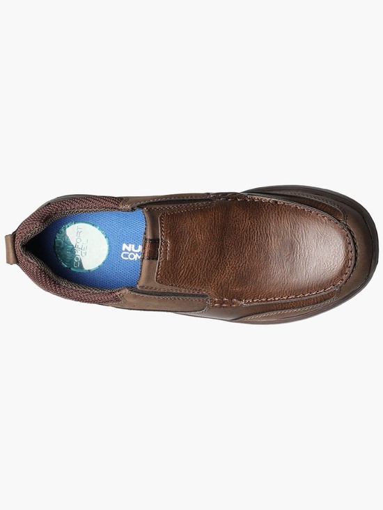 Mens Nunn Bush Conway Moc Toe Slip Ons in Dark Brown. 84846 main image 4